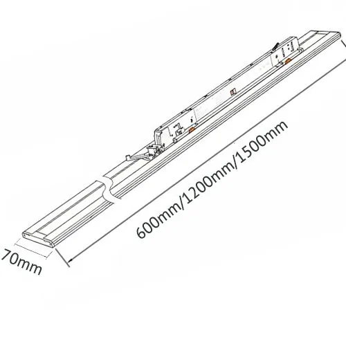 White TRON-W LL1616 ultra slim 8mm linear track light dimensions L600-1500 W70mm