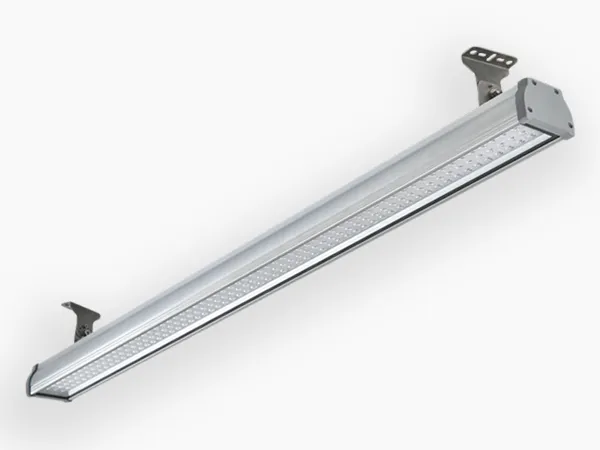 Linear high bay housing for wired DALI warehouse aisles
