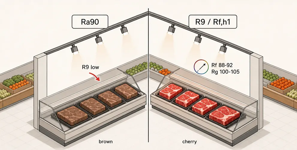 CRI R9 vs TM-30 Rf Rg Guide for Retail Stores