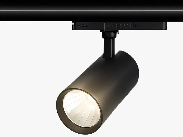 Black VUE-S TR0103 track spotlight front for retail accent energy metering