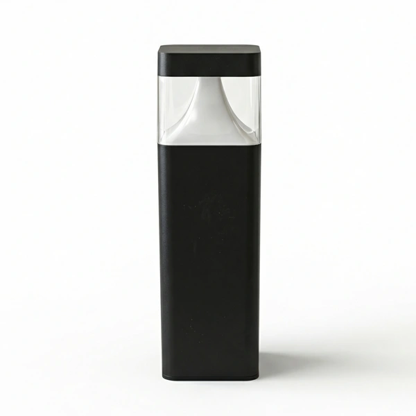 CUBO-G square LED garden bollard for parks, Sand Black 120mm column