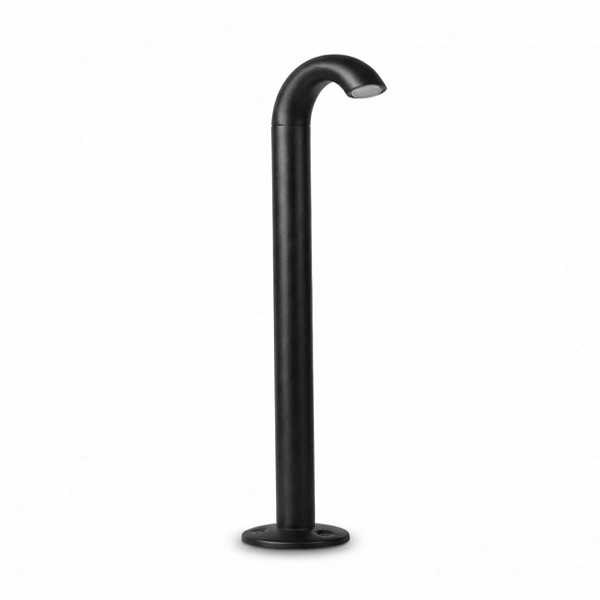 GOOS-S sculptural LED bollard for lawns, black swan-pole garden light