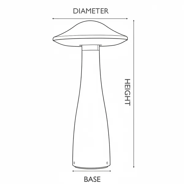 MUSH-MB wide cap bollard dimensions D210 H160-800mm drawing
