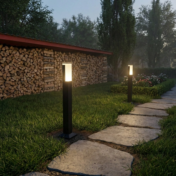 OBEL-A acrylic top LED column bollard for driveways on a 50x50mm post
