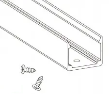 NEON-1010 aluminum profile and screws ready for mounting