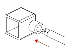 Threading NEON-1010 cable through the side-feed end cap