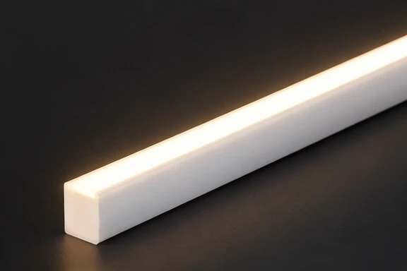 NEON-1010 10x10mm square tube 3D dimension view