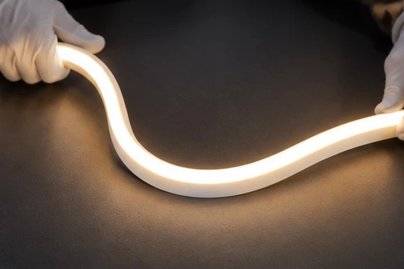 NEON-1010 silicone tube bent into a curved sign shape