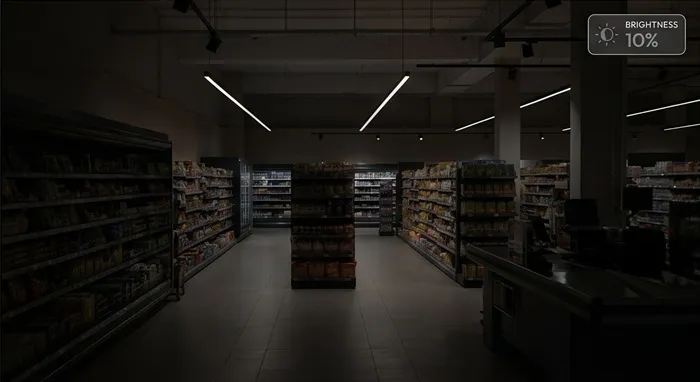 BLE close-mode scene with low-power security lighting overnight